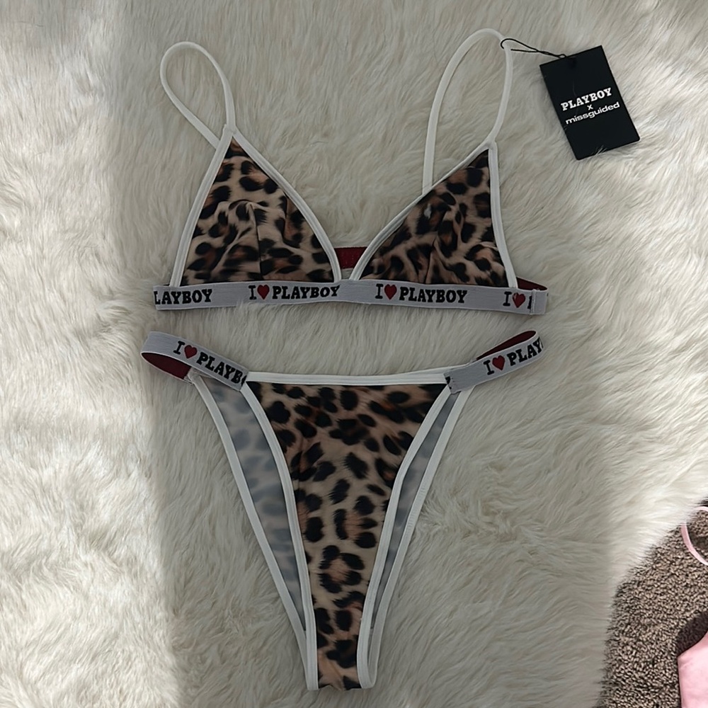 Playboy Leopard Print Bikini Set